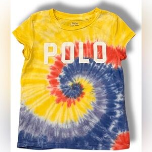 polo Ralph Lauren  BIG GIRLS Tie-Dye Logo Jersey T-shirt Size XS 6-6X